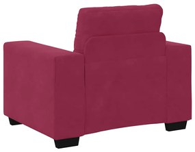 vidaXL Καναπές 3 pcs Κόκκινο Άνεμο Ύφασμα μείγματος λινών