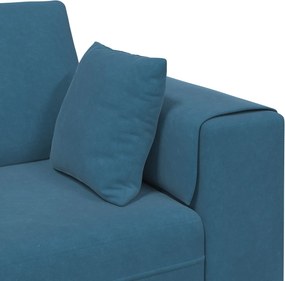 vidaXL Καναπές 3 τμχ. Μπλε Βελούδο