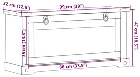 ΠΑΠΟΥΤΣΟΘΗΚΗ CORONA 99X32X47 ΕΚ. ΑΠΟ ΜΑΣΙΦ ΞΥΛΟ ΠΕΥΚΟΥ 4002784