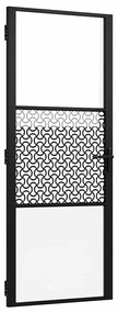 vidaXL Εσωτερική Πόρτα Μαύρο 83 x 201.5 cm Tempered γυαλί, Αλουμίνιο