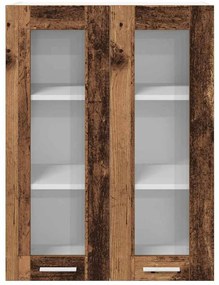 vidaXL Κρεμαστό ντουλάπι με πόρτα Riga Παλιό Ξύλο 60 x 31 x 80 εκ.