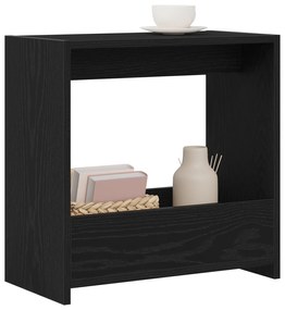 vidaXL Τραπέζι Δίπλα στον Καναπέ Μαύρο Δρύς 50x26x50 εκ Επεξεργασμένο Ξύλο