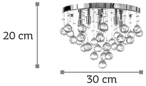 InLight Φωτιστικό οροφής από χρώμιο μέταλλο και διάφανα κρύσταλλα (5292-Γ)