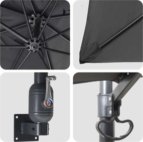 vidaXL Ομπρέλα Κήπου Ανθρακί 248,5 x 247,5 x 160 εκ.