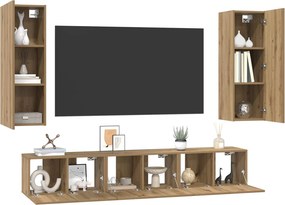 vidaXL Σετ επίπλου τηλεόρασης 5 τμχ. Artisan Oak Επεξεργασμένο Ξύλο