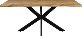 Tραπέζι Gilman pakoworld MDF sonoma-μαύρο 180x90x75εκ