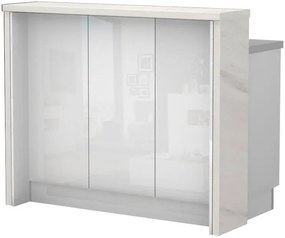 Πάγκος νησίδας Raval-Μήκος: 120 εκ.-Λευκό γυαλιστερό-White Marble