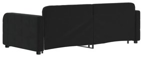 vidaXL Καναπές Κρεβάτι Συρόμενος Μαύρο 90x190 εκ. Βελούδο &amp; Συρτάρια