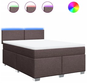 ΚΡΕΒΑΤΙ BOXSPRING ΜΕ ΣΤΡΩΜΑ ΣΚΟΥΡΟ ΚΑΦΕ 160X200 ΕΚ ΥΦΑΣΜΑΤΙΝΟ 3288235