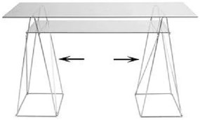 Γραφείο Polar Ασημι 65x135x74εκ - Ασημί