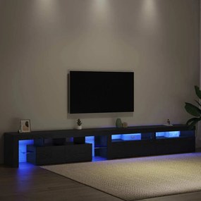 vidaXL Ντουλάπι TV με LED 3 pcs Μαύρη Οξυά 290 x 36,5 x 40 εκ
