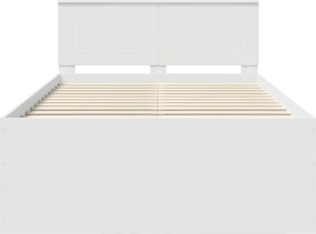 vidaXL Σκελετός Κρεβατιού Λευκό 135 x 190 cm Επεξεργασμένο ξύλο