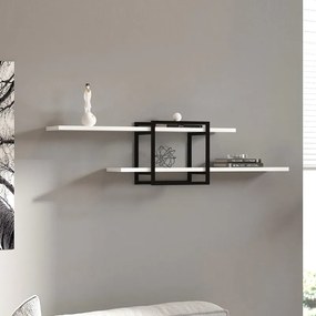 Megapap Ραφιέρα Τοίχου Mone Λευκό - Μαύρο 120x18x30εκ.