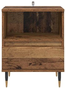 vidaXL Κομοδίνο Παλιό ξύλο 40 x 35 x 50 εκ. Επεξεργασμένο ξύλο