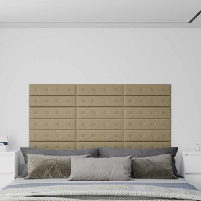 vidaXL Κεφαλάρι Τοίχου 12 pcs Καπουτσίνο 60 x 15 cm Τεχνητό Δέρμα