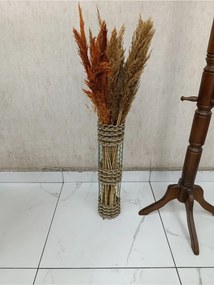 Stewehome Βάζο από πλεκτή ψάθα τριπλής πλέξης Χακί