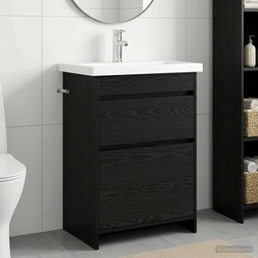 vidaXL Σετ Επίπλων Μπάνιου Μαύρη Δρυς 61 x 40 x 84,5 εκ