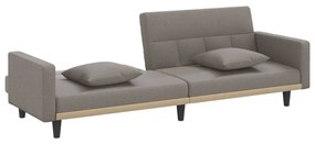 Καναπές Κρεβάτι Taupe Υφασμάτινος με Μαξιλάρια - Μπεζ-Γκρι
