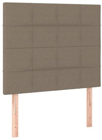 vidaXL Κρεβάτι Boxspring με Στρώμα &amp; LED Taupe 90x190 εκ. Υφασμάτινο