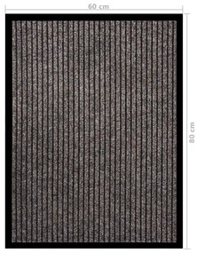 vidaXL Πατάκι Εισόδου Ριγέ Μπεζ 60 x 80 εκ.