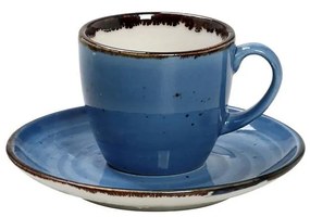 Φλυτζάνι Espresso 90ml + Πιατάκι Espiel Terra Blue TLF112K6
