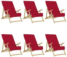 vidaXL Πετσέτες Θαλάσσης 6 τεμ. Μπορντό 60 x 135 εκ. Ύφασμα 400 GSM