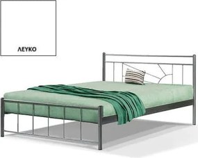 Κρεβάτι Ήλιος για στρώμα 140χ190 διπλό Λευκό