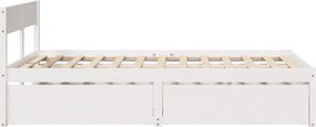 vidaXL Σκελετός Κρεβ. Χωρίς Στρώμα Λευκό 120x200 εκ Μασίφ Πεύκο