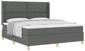 vidaXL Κρεβάτι Box Spring με Στρώμα  Γκρι 180x200 εκ ύφασμα