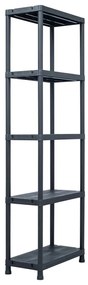 vidaXL Ραφιέρες 2 τεμ. Μαύρες 125 κ. 60 x 30 x 180 εκ. Πλαστικές