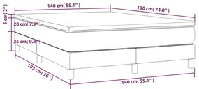 Κρεβάτι Boxspring με Στρώμα Μαύρο 140x190 εκ. Υφασμάτινο - Μαύρο