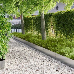 vidaXL Περίγραμμα γκαζόν 20 τμχ. 100 x 25 cm Ανοξείδωτο Ατσάλι Ασημί