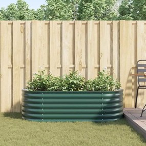 vidaXL Υπερυψωμένη Ζαρντινιέρα Πράσινο 160 x 80 x 44 cm Ατσάλι
