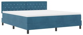 vidaXL Κρεβάτι με ελατήρια Σκούρο Μπλε 180 x 200 cm Βελούδο