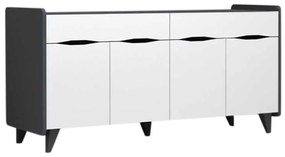 Μπουφές μελαμίνης Sila Megapap χρώμα λευκό - γκρι 140x45x77εκ.