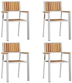 vidaXL Σέτ φαγητού για κήπο 5 pcs Καφέ Μασίφ ξύλο ακακίας