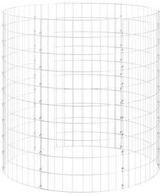 vidaXL Συρματοκιβώτιο-Γλάστρα Στύλος Κυκλική Ø100x100 εκ Γαλβ. Χάλυβας