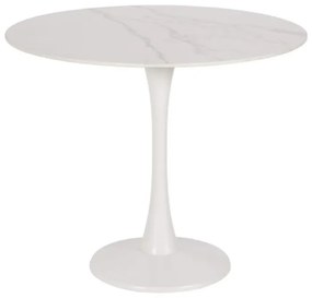 Τραπέζι Στρογγυλό Snow 02-0418 90x75cm White