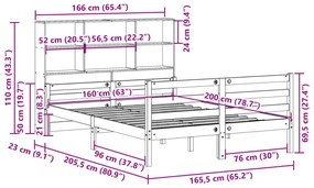 ΚΡΕΒΑΤΙ ΒΙΒΛΙΟΘΗΚΗ ΧΩΡΙΣ ΣΤΡΩΜΑ 160X200 ΕΚ ΜΑΣΙΦ ΞΥΛΟ ΠΕΥΚΟΥ 3322242