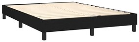 vidaXL Κρεβάτι Boxspring με Στρώμα &amp; LED Μαύρο 140x200 εκ. Υφασμάτινο