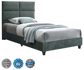 Κρεβάτι Milo HM652.27 Για Στρώμα 90x200cm Με Ύφασμα Nubuck Green Μονό