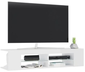 Έπιπλο Τηλεόρασης με LED Γυαλιστερό Λευκό 135x39x30 εκ. - Λευκό