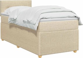 vidaXL Κρεβάτι box spring με στρώμα Κρεμ 80 x 200 cm Ύφασμα