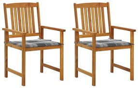 vidaXL Καρέκλες Κήπου 2 τεμ. από Μασίφ Ξύλο Ακακίας με Μαξιλάρια