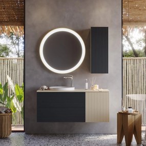 Martin Vien 120 Anthracite MDF - Πάγκος με Νιπτήρα &amp; Καθρέπτη Led