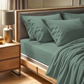 Σεντόνι Tonne Cotton Box Διπλό (240x260) χρώμα πράσινο