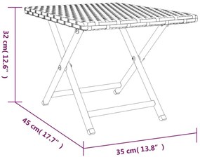 Τραπέζι Πτυσσόμενο Γκρι 45 x 35 x 32 εκ. από Συνθετικό Ρατάν - Γκρι