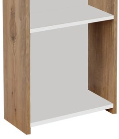 Βιβλιοθήκη Courtnai oak-λευκό μελαμίνης 40x19.5x170εκ 40x19.5x170 εκ.