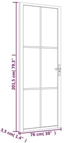 vidaXL Εσωτερική Πόρτα 76 x 201,5 εκ. Λευκό Ματ Γυαλί και Αλουμίνιο
