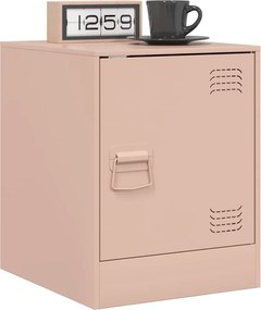 vidaXL Κομοδίνο Ροζ 34,5 x 39 x 44 εκ. από Χάλυβα
